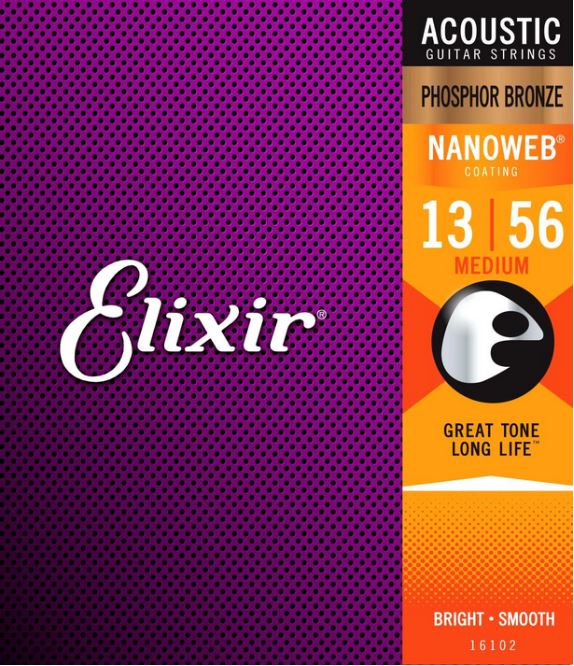 Elixir ACOUSTIC PHOSPHOR BRONZE NANOWEB MEDIUM