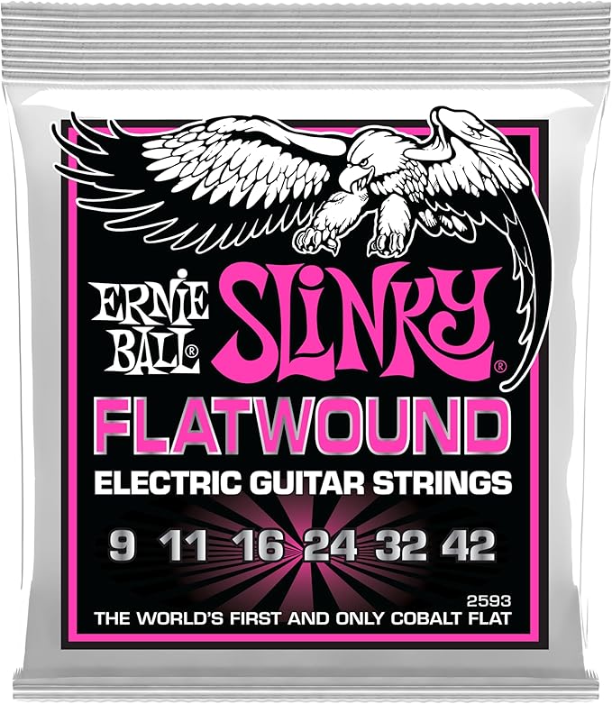 Ernie Ball Super Slinky Flatwound Electric Guitar Strings 9-42 Gauge (P02593) 