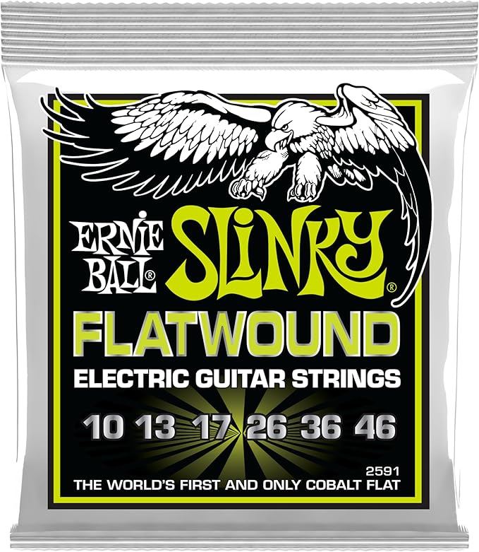 Ernie Ball Regular Slinky Flatwound Electric Guitar Strings 10-46 Gauge (P02591) 