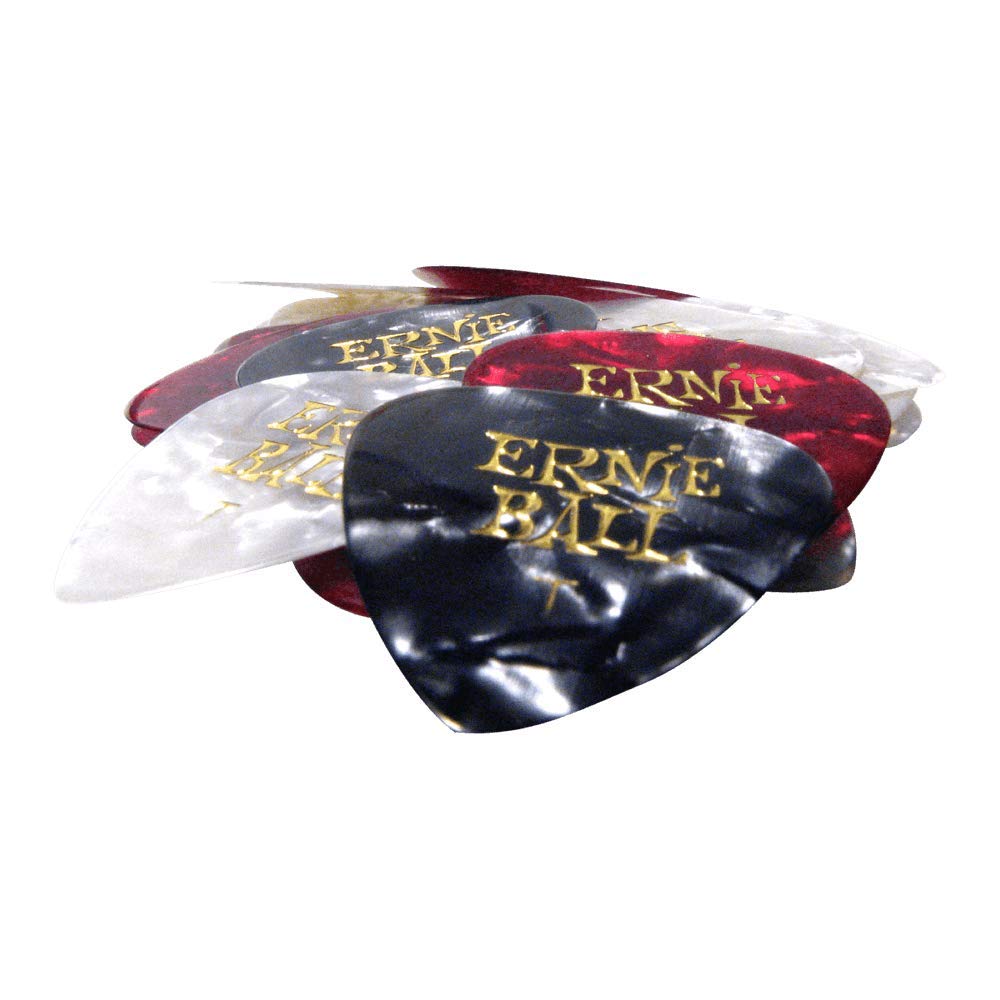 Ernie Ball Guitar Picks, Thin, Assorted Perloid, 24-pack (P09164)