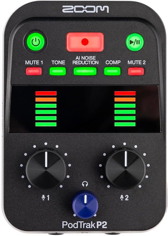 Zoom PodTrack P2
2-Input Compact Podcast Recorder with USB Microphone
Inputs