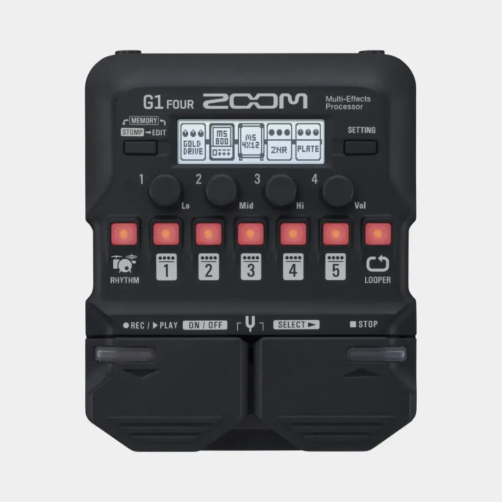 Zoom G1 Four
Guitar Multi-Effects Pedal with 70+ Effects and Built-in
Drum Machine