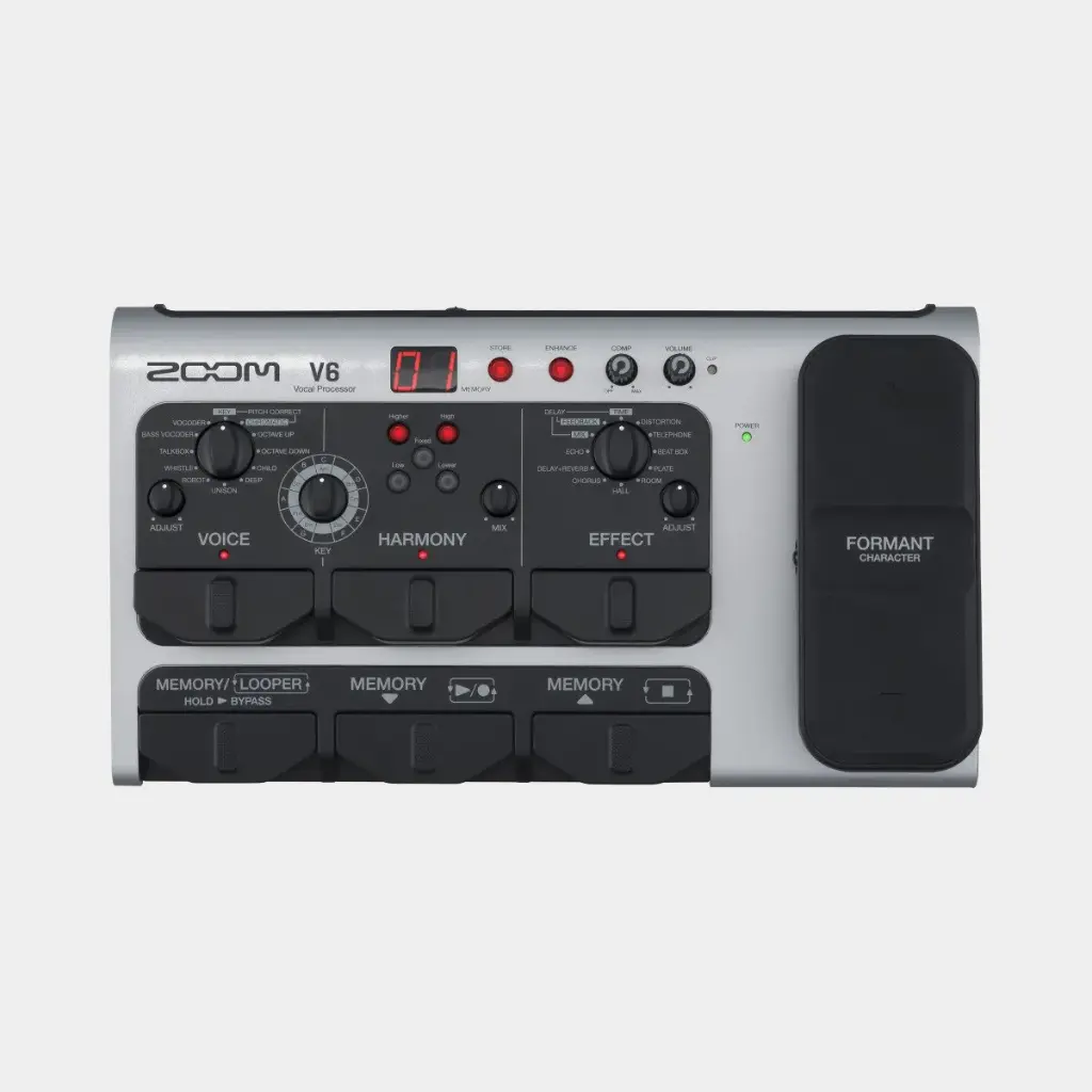 Zoom V6-SP
Vocal Processor with Harmony, Formant Pedal & Looper