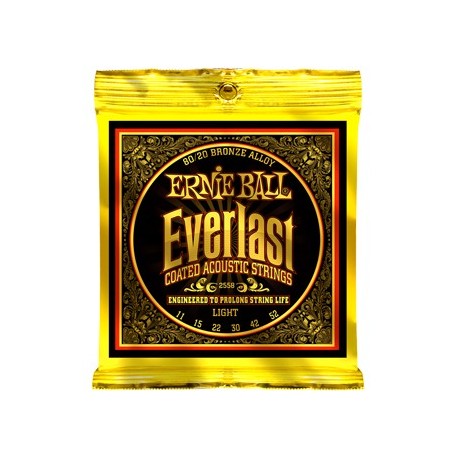 2558-ERNIE BALL COATED 8020 BRONZE ACOUSTIC LIGHT