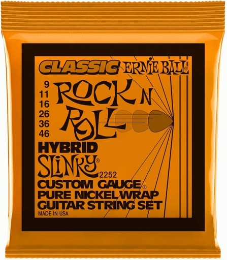 [749699122524] Ernie Ball 2252 Classic Hybrid Slinky Electric Guitar Strings 9-46