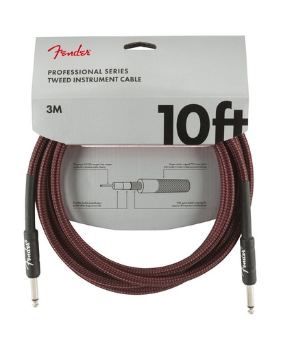 [FENDER PROFESSIONAL SERIES INSTRUMENT CABLES, 10', RED TWEED] Fender Professional Series Instrument Cables 10 Red Tweed
