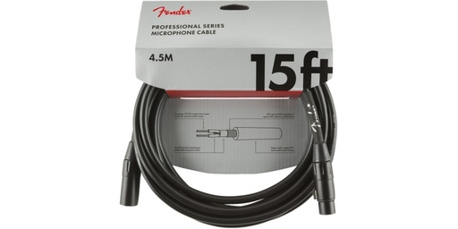 [FENDER PROFESSIONAL SERIES MICROPHONE CABLE, 15', BLACK] Fender Professional Series Microphone Cable 15 Black