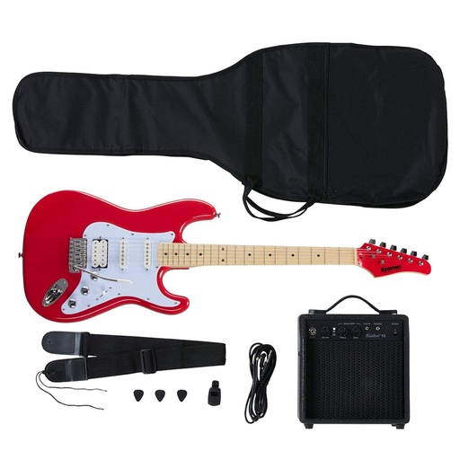 [711106050959] Kramer Focus Electric Guitar Player Pack, Red 