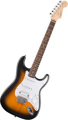 [885978124909] Fender Squier Debut Series Stratocaster HT HSS Electric Guitar, 2-Color Sunburst with Satin Urethane Finish