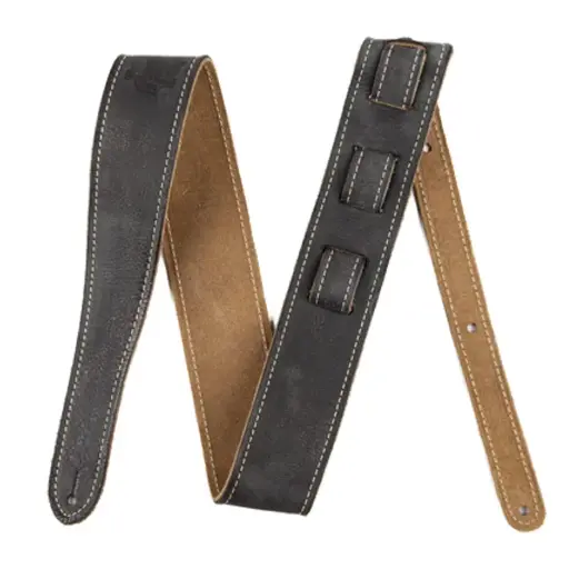 [717669737245] Fender Road Worn Black Soft Distressed Suede Guitar or Bass Strap 