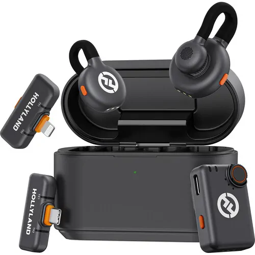 Hollyland ICS-3325 Lark M2S Ultimate Combo 2‑Person Wireless Microphone System (Space Gray)