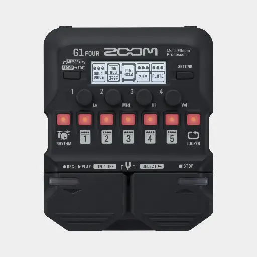 Zoom G1 Four
Guitar Multi-Effects Pedal with 70+ Effects and Built-in
Drum Machine