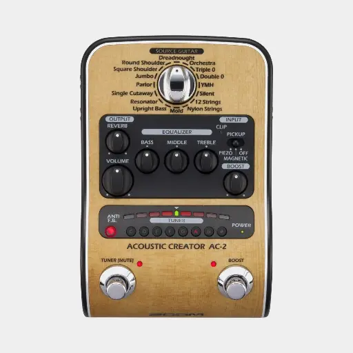 Zoom AC-2
Acoustic Creator DI Pedal with Tone Restoration and AntiFeedback