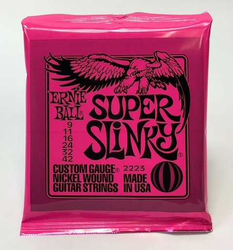 [749699122234] 2223 Ernie Ball Super Slinky Custom Gauge Nickel Wound Guitar Strings